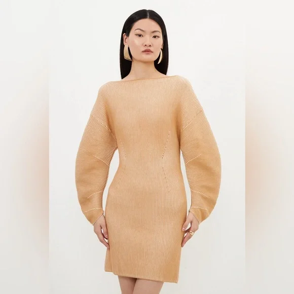 Karen Millen | Dresses | Nwt Karen Millen Viscose Blend Round Sleeve Knit  Mini Dress | Poshmark